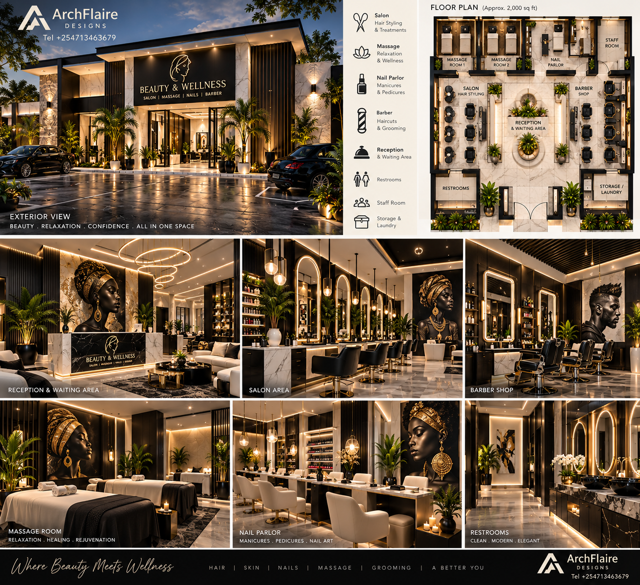 Salon and Barber shop Design