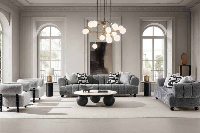 Grey and White sofa set